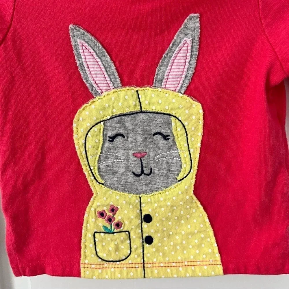 Carter's Girls Bunny In Yellow Raincoat and Floral Pants Outfit SET Size 6m